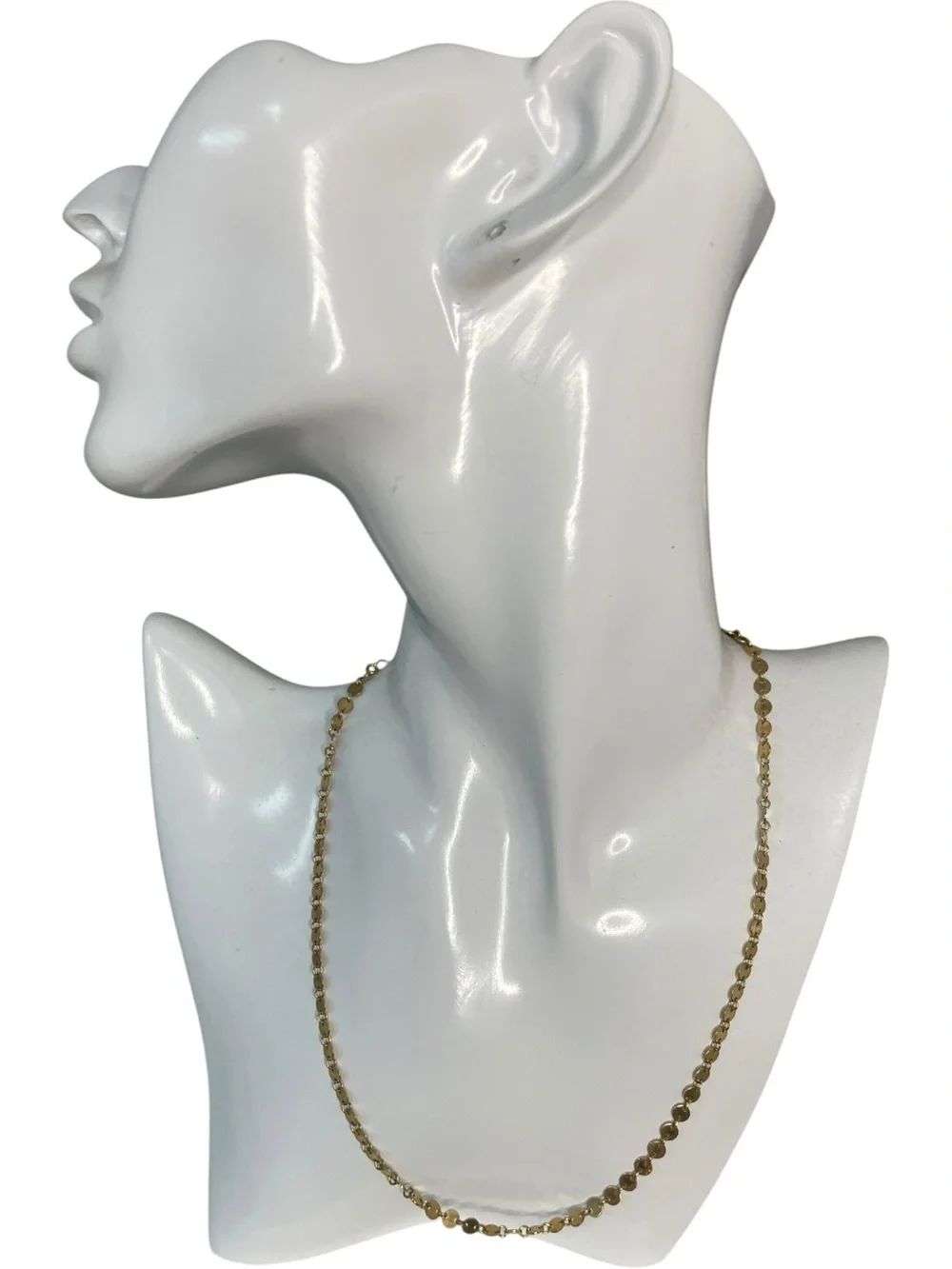 Chan Luu Textured Coin Chain Necklace 18k Plated Gold